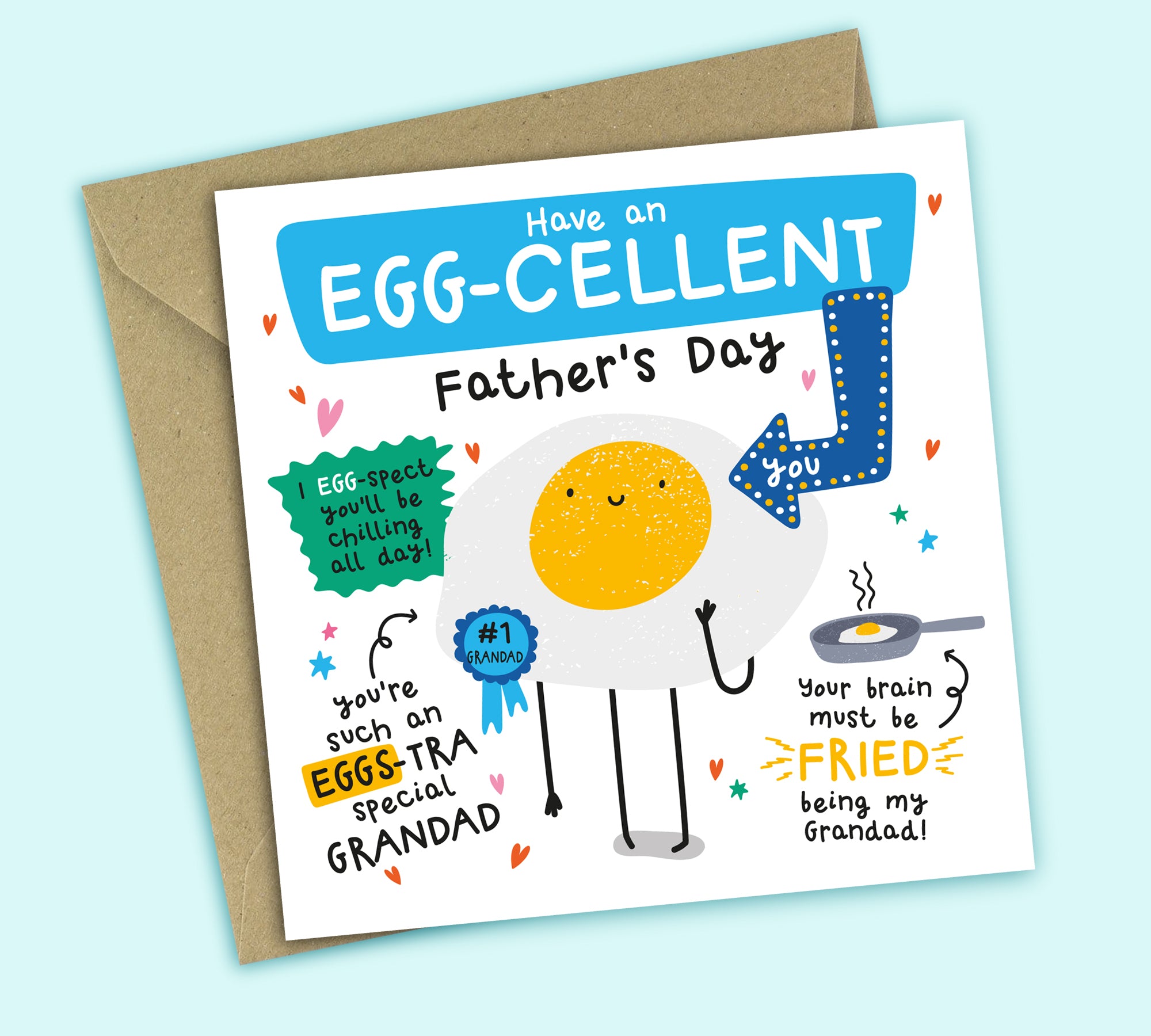Funny Father's Day Card • Have An Egg-cellent Father's Day • Egg Joke • For Grandad
