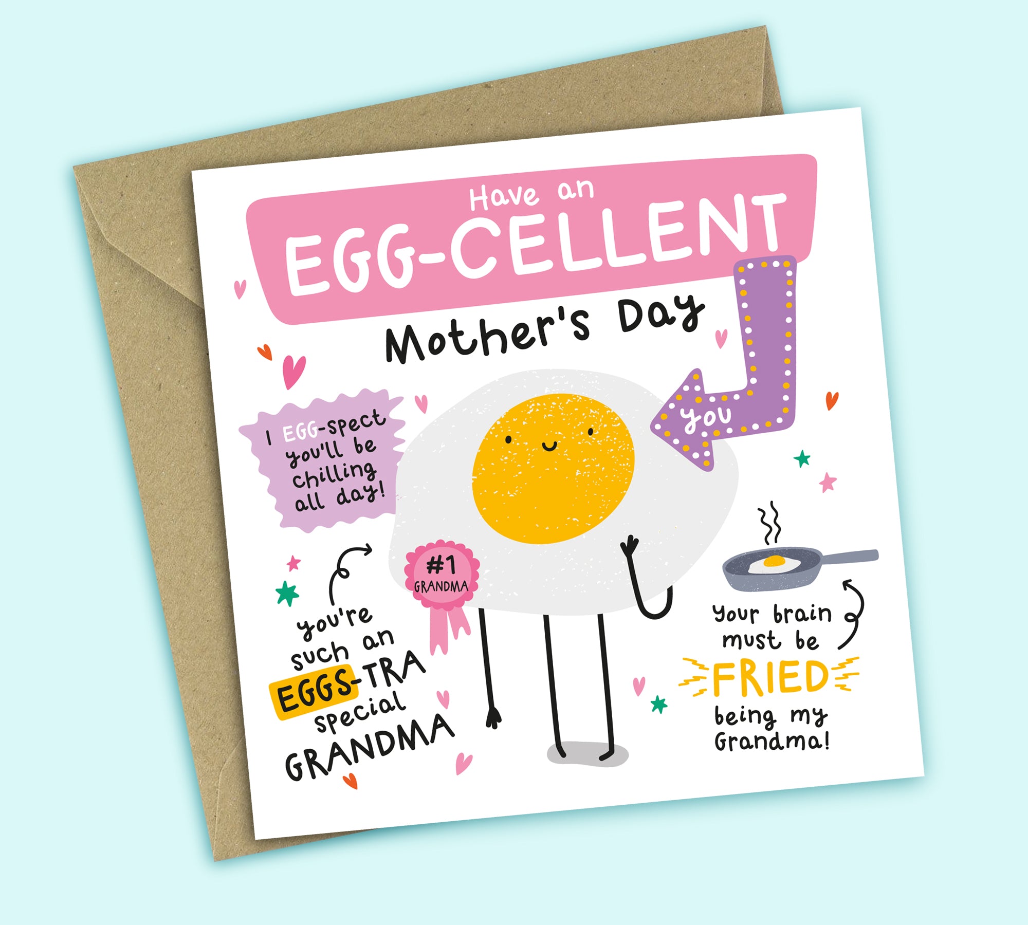Funny Grandma Mother's Day Card • Have An Egg-cellent Mother's Day • Egg Joke • For Grandma