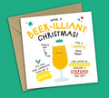 Funny Alcohol Christmas Card • Brilliant Christmas • Beer Puns • For Stepdad