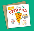Funny Christmas Card • Merry Crustmas • Pizza Pun • For Daughter