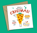Funny Christmas Card • Merry Crustmas • Pizza Pun • For Friend