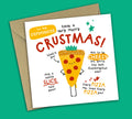 Funny Christmas Card • Merry Crustmas • Pizza Pun • For Stepdaughter
