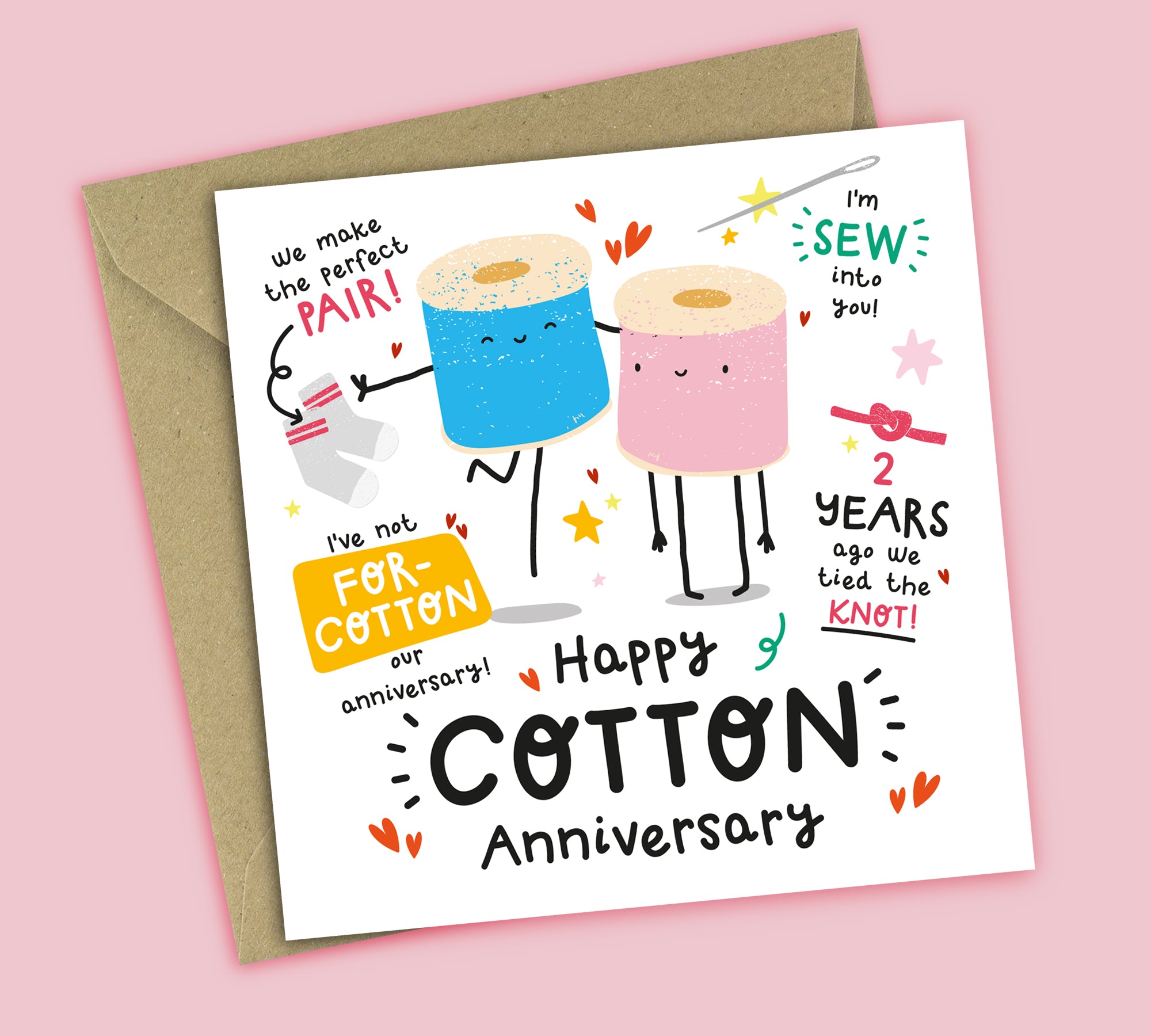 Funny 2nd Anniversary Card • Cotton Anniversary