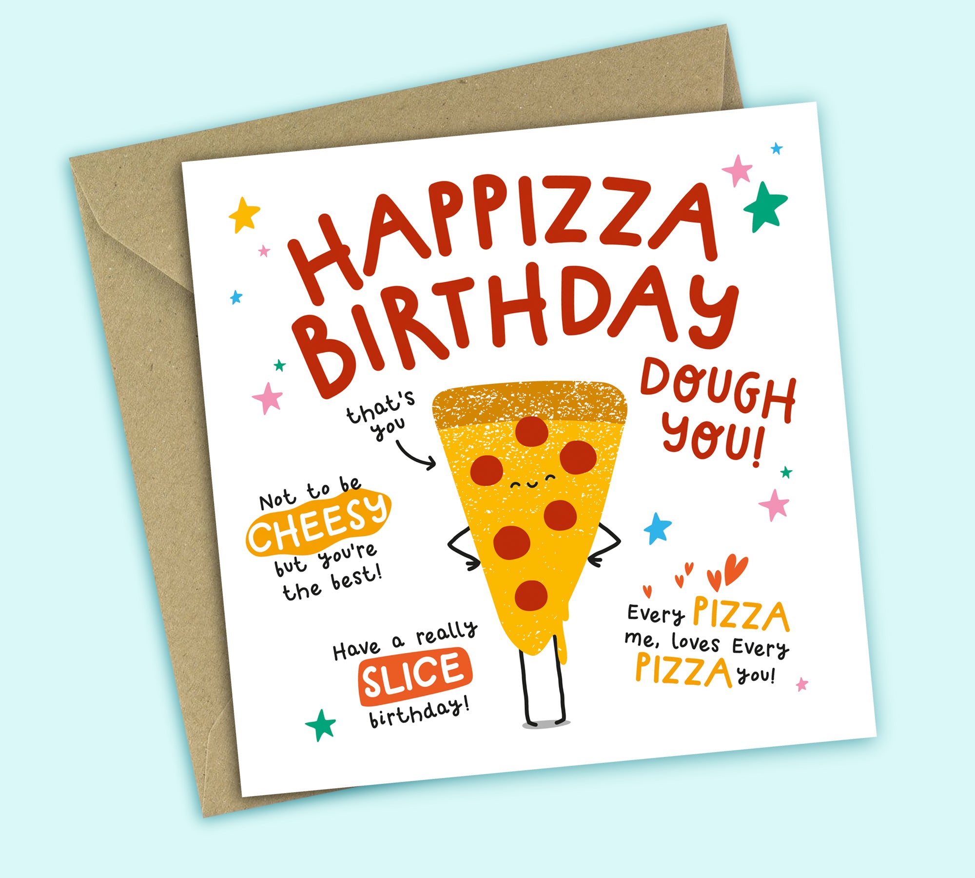 Funny Birthday Card • Happizza Birthday • Pizza Food Pun