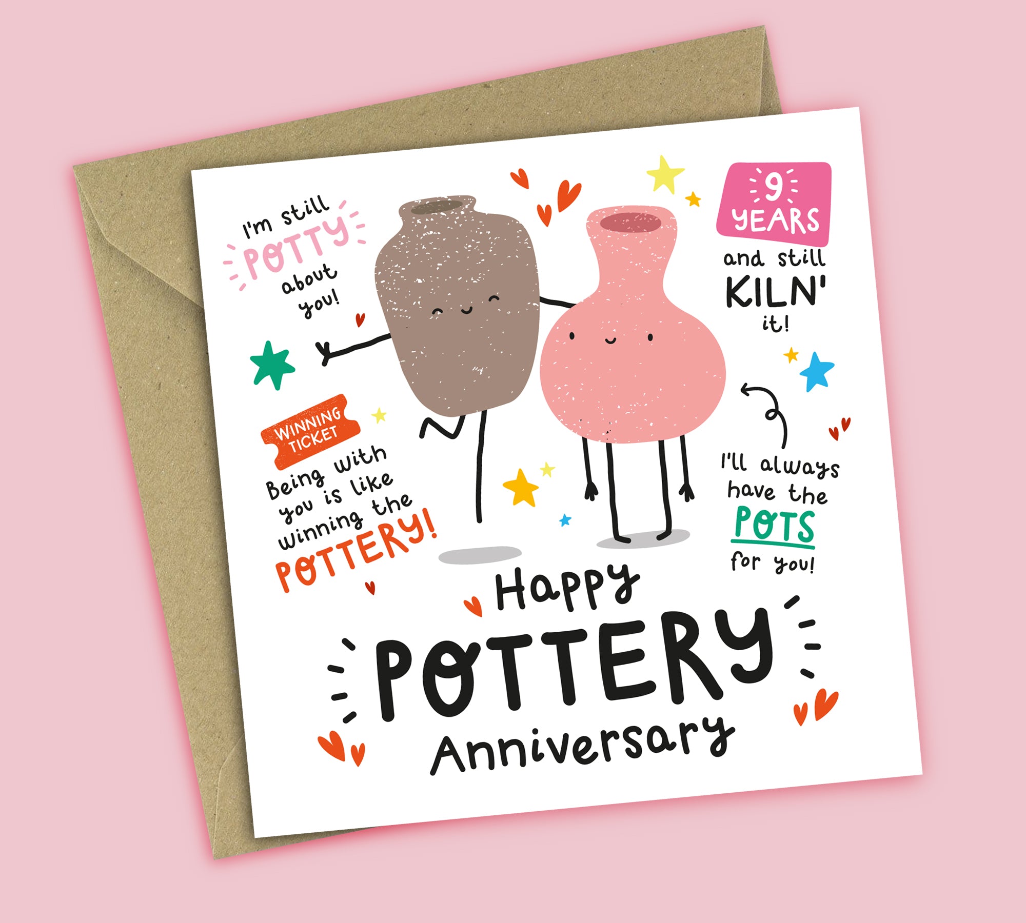 Funny 9th Anniversary Card • Pottery Anniversary
