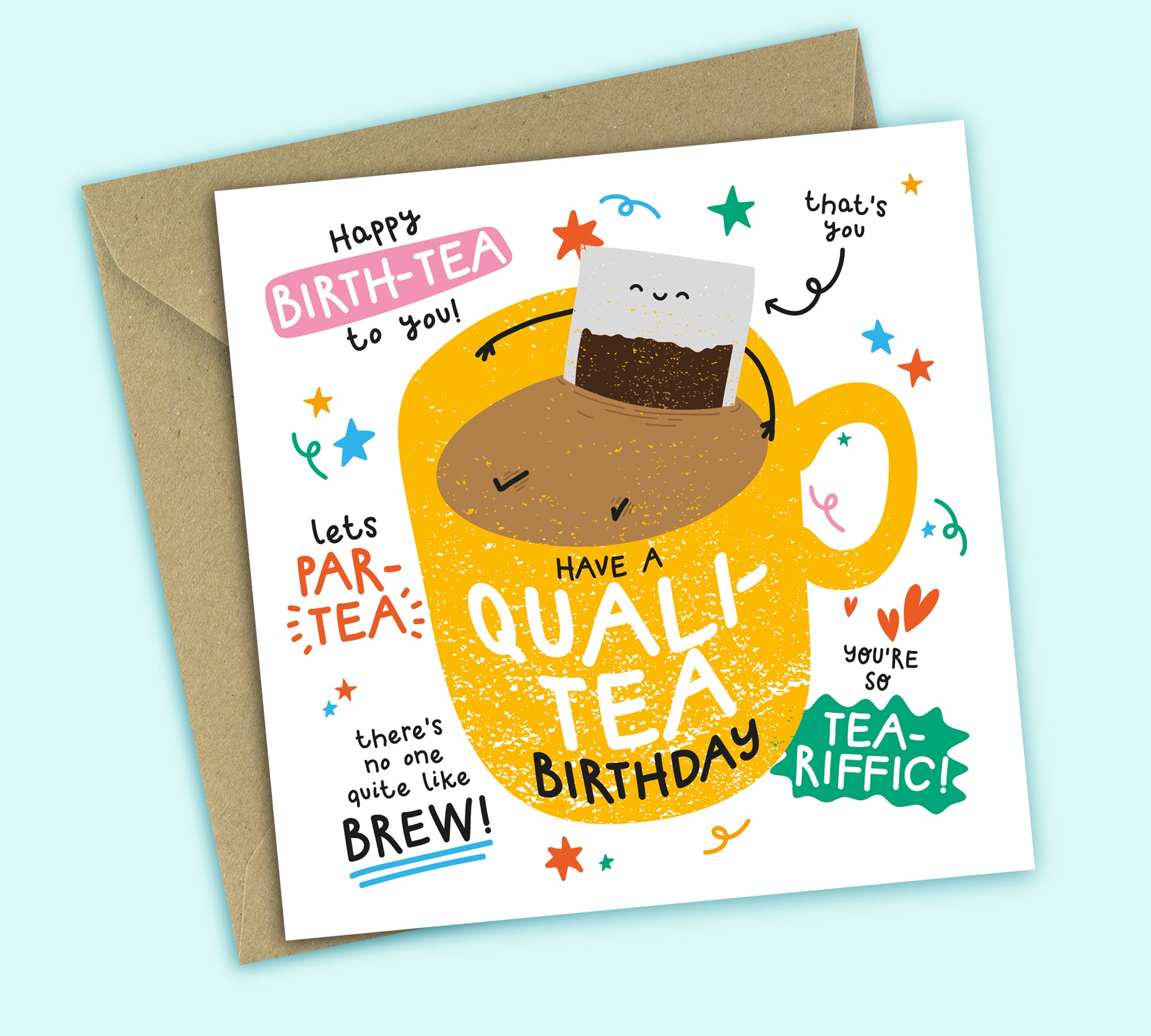 Funny Birthday Card • Tea Puns