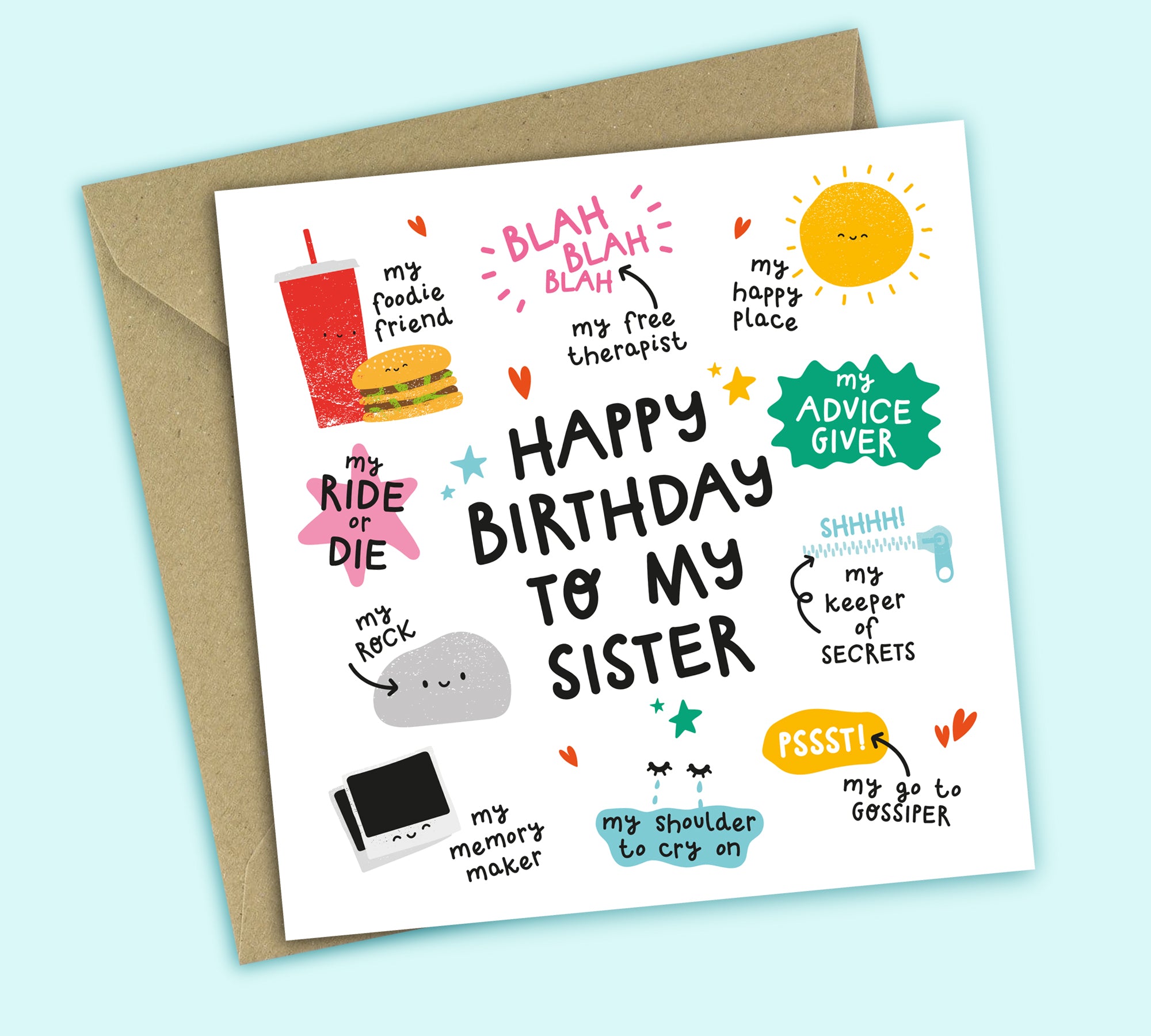 Funny Birthday Card • All The Things You Are • For Sister