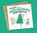 Funny Christmas Card • Tree Pun • For Stepson