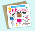 Funny Father's Day Card • To My Fabulous Husband • Ice Lolly Pun • For Husband