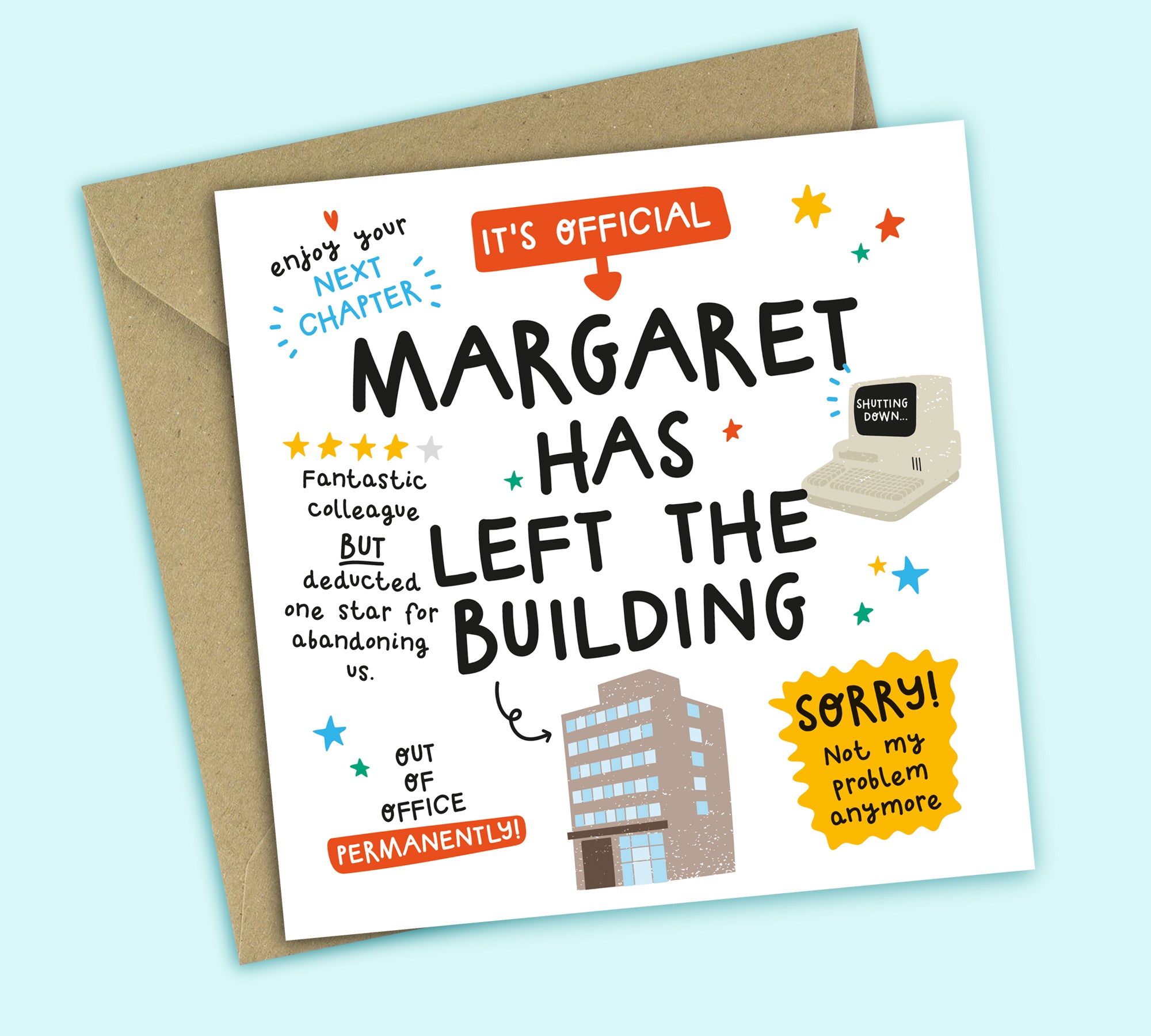 Personalised Funny Retirement Card • Left The Building