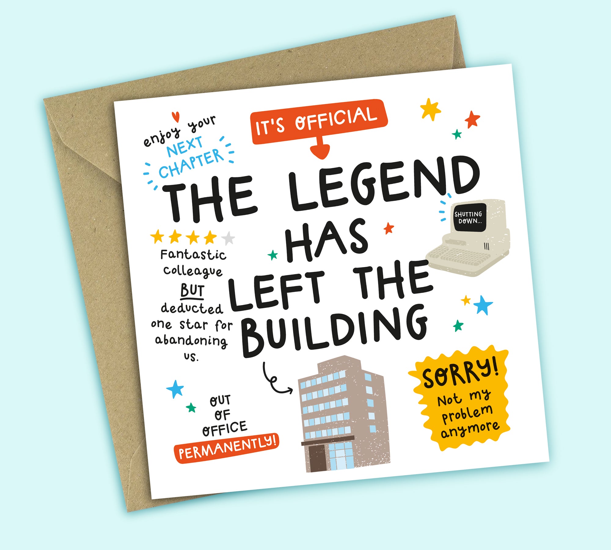 Funny Retirement Card • Left The Building