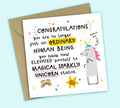 Funny Congratulations Card • Sparkly Unicorn Status