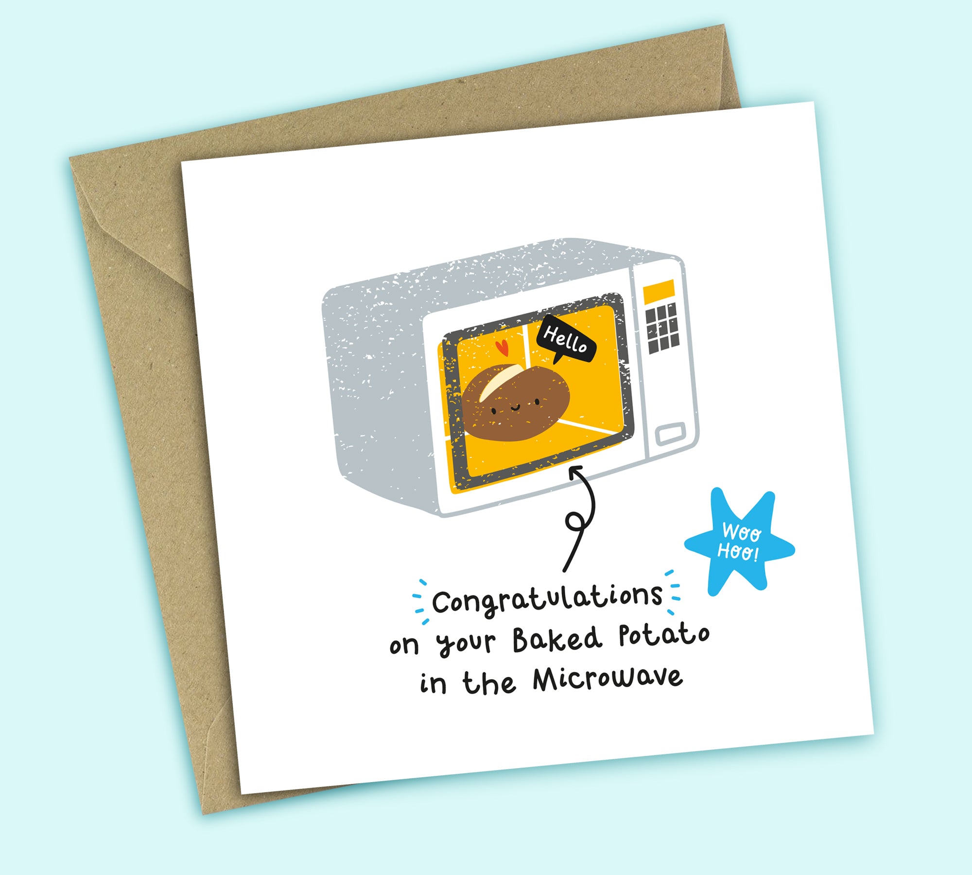 Funny Pregnancy Card • Potato In The Microwave • Baby Boy • Congratulations