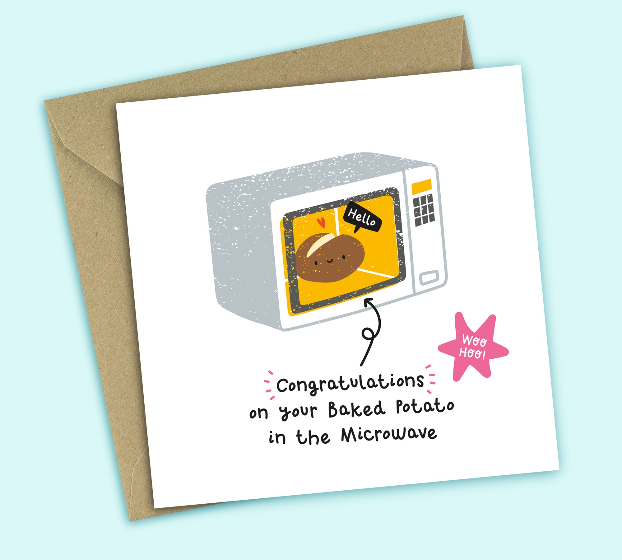 Funny Pregnancy Card • Potato In The Microwave • Baby Girl • Congratulations