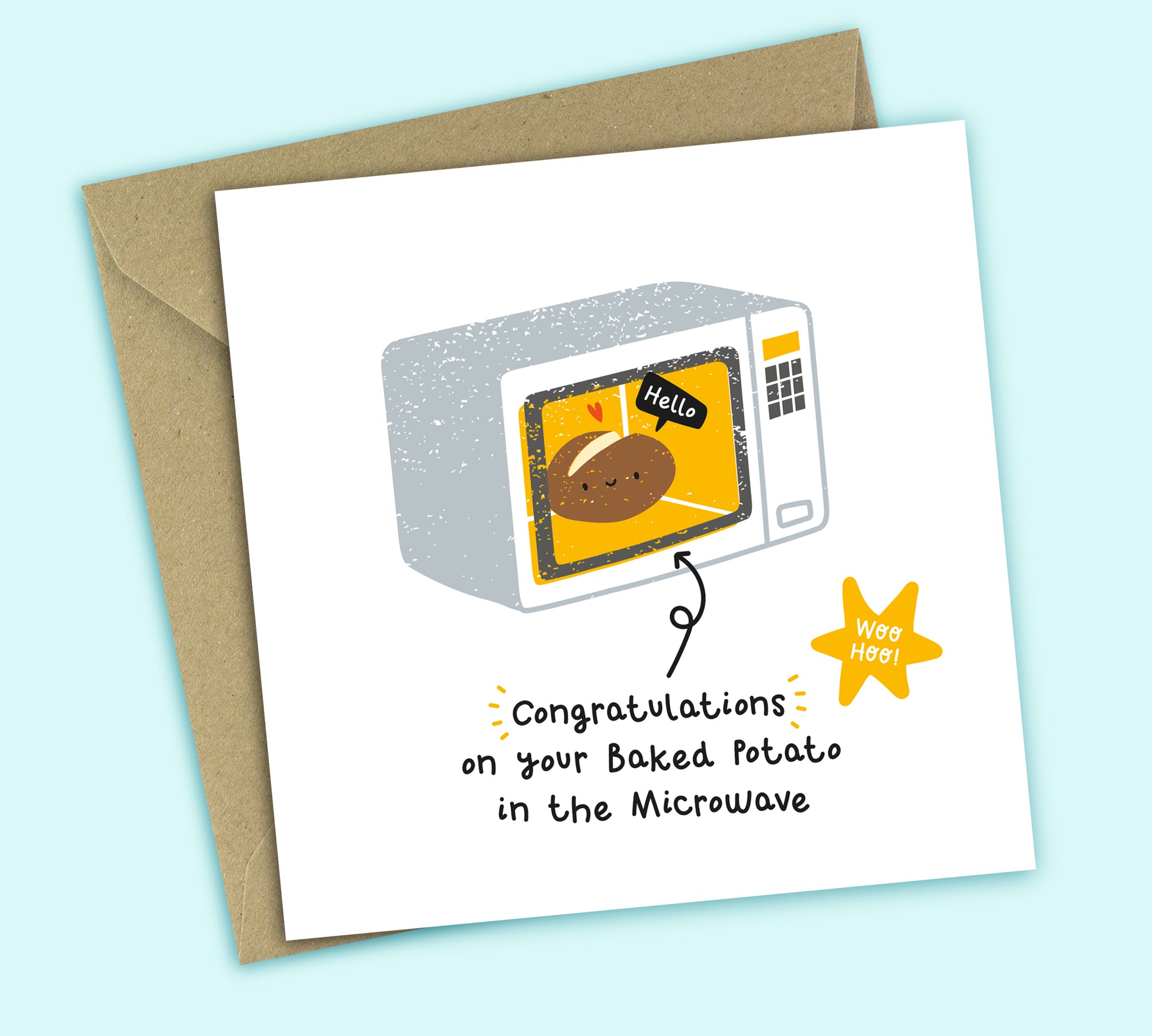 Funny Pregnancy Card • Potato In The Microwave • Gender Neutral • Congratulations