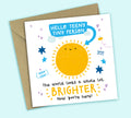 Funny New Baby Card • The World Looks Brighter • Baby Boy • Congratulations