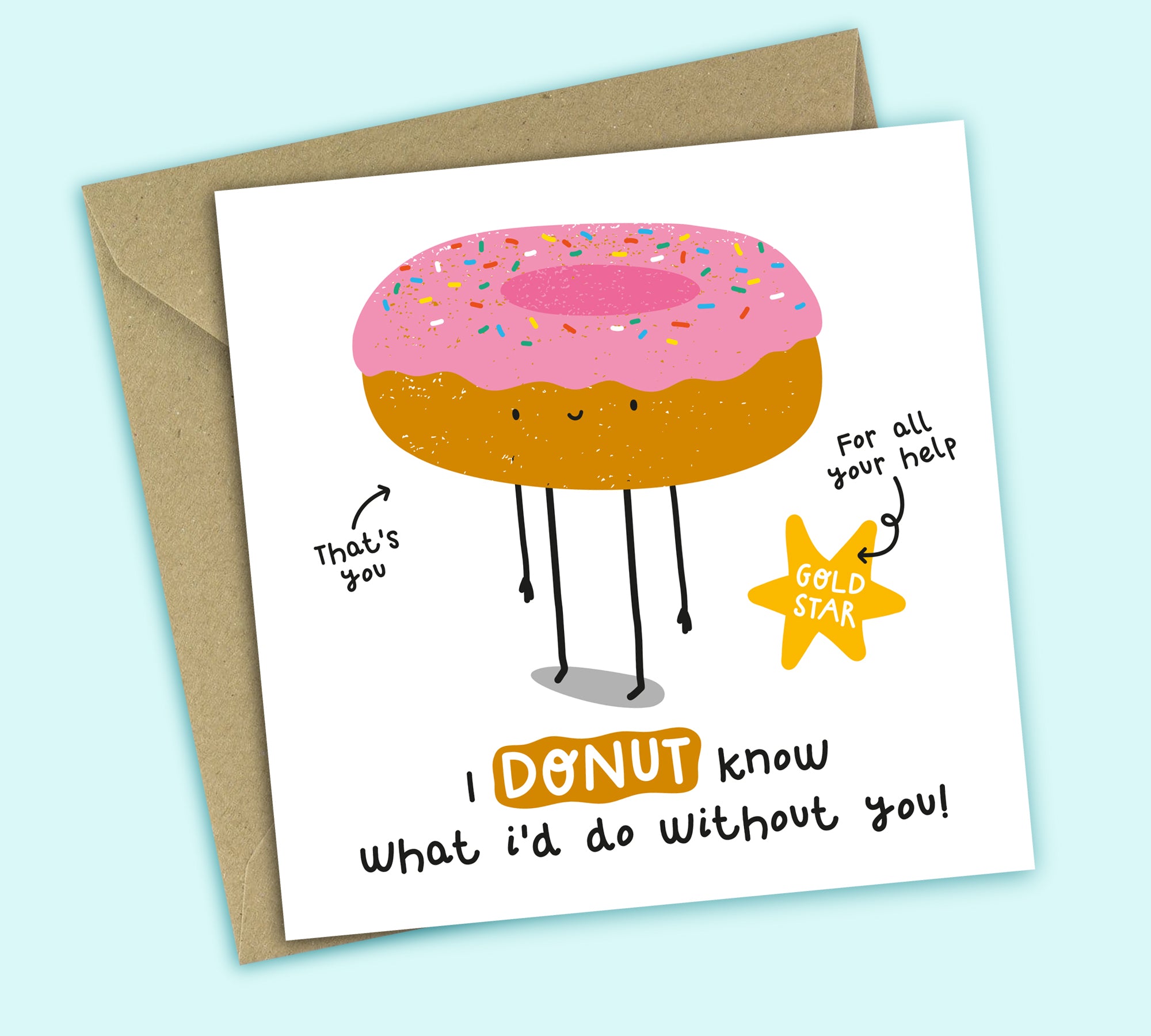 Funny Thank You Card • Donut
