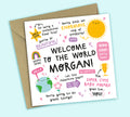 Personalised Funny New Baby Card • Welcome To The World • Baby Girl • Congratulations