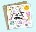 Funny New Baby Card • Welcome To The World • Baby Girl • Congratulations